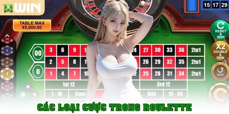 Roulette là gì? Tất tần tật kiến thức dành cho game thủ tại 11WIN 4 Các loại cược trong Roulette là gì?